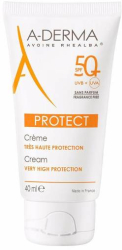 Crema hidratanta cu protectie solara ridicata fara parfum A-Derma Protect SPF50+ 40 ml 
