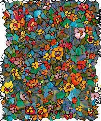 Folie geam autoadeziva vitraliu efect geam sablat model floral multicolor 45cmx2m d-c-fix Gradina Venetiana