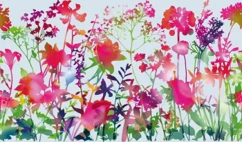 Folie geam fara adeziv model floral semitransparent multicolor 45cmx1.5m d-c-Fix 