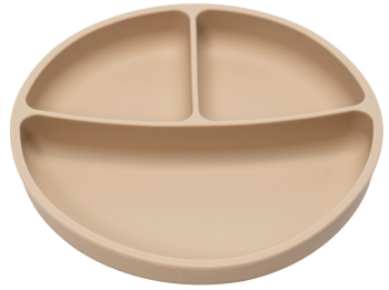 Farfurie din silicon cu ventuza AppeKids - Bubble Beige 