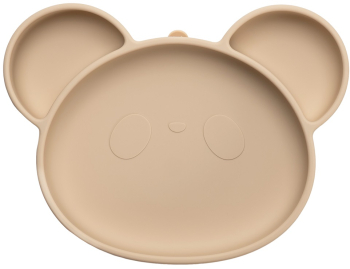 Farfurie din silicon cu ventuza AppeKids - Panda - Bubble Beige 
