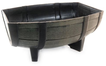 Ghiveci pentru flori model butoi natural 41x29x19 cm 