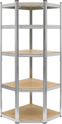 Raft Metalic de Depozitare cu 5 Polite din MDF Dimensiuni 180 x 70 x 40 cm Sarcina maxima de 875Kg Culoare Argintiu 