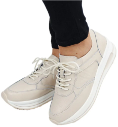 Sneakers bej din piele naturala 5091 M6 