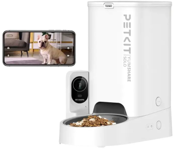 Dozator automat mancare animale de companie Petkit Yumshare Solo cu camera 3l control prin aplicatie Alb 