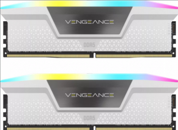 Kit Memorie Corsair Vengeance RGB White Intel XMP 3.0 32GB DDR5-6000MHz CL30 Dual Channel 