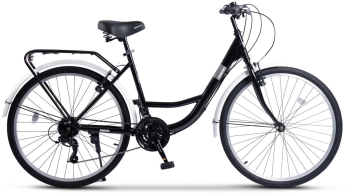 Bicicleta City Classic Echipare Linie Carpat 21 Viteze Roti 26 Inch Frane V-Brake Rich R2632A Negru 