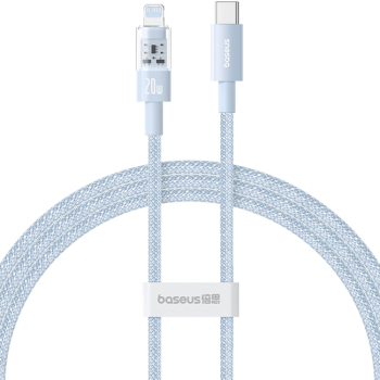 Cablu USB-C la Lightning Fast Charging 20W 2m - Baseus Gem P10373001311-01 - Galaxy Blue 