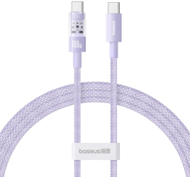 Cablu USB-C la Type-C Super Fast Charging 100W 2m - Baseus Gem P10373000511-01 - Nebula Purple 