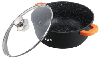 Cratita din aluminiu turnat si capac Dark Line inductie 20x8.5 cm 2.3 L 