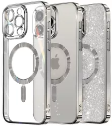 Husa pentru iPhone 16 Pro - Techsuit Luxury Glitter MagSafe - Silver 