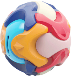 Pusculita sub forma de minge de construit din plastic 16.5x16.5x16.5 multicolor 