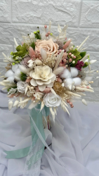 Set buchet lumanari cu trandafiri criogenati si plante naturale criogenate lumanari tip fagure Peach Fuzz Multicolor 
