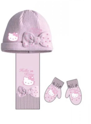 Set caciula-fular-manusi Hello Kitty Roz 44 cm Roz 44 cm