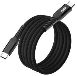 Cablu magnetic USB-C - USB-C 1m 3A/20V 60W negru Well CABLE-USBC/USBC-1BK07-WL 