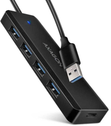Hub USB AXAGON HUE-C1A 4x USB 3.2 Gen 1 1x USB-C 0.2m - USB Type-A negru 