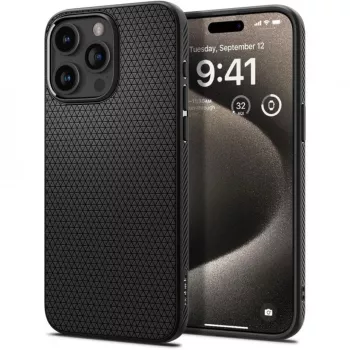 Husa pentru iPhone 15 Pro Max - Spigen Liquid Air - Matte Black 