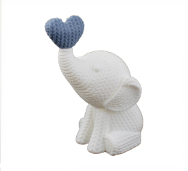 Statueta decorativa Sani Elefant 92 x 62 x 123 mm alb/gri