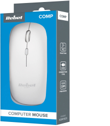 Mouse REBEL standard alb 4 butoane 800/1000/1200 dpi 113x57x22mm 