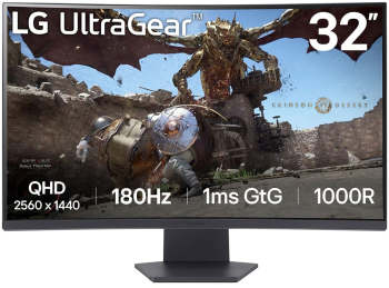Monitor LED Gaming Curbat LG 32GS60QC-B 31.5" QHD (2560 x 1440) HDMI DisplayPort 180 Hz 1 ms Negru