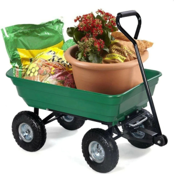Carucior de gradina 3 in 1 functie de basculare capacitate 75L capacitate de ridicare 300 kg 