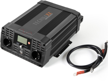 Invertor de tensiune Technaxx TE22 2000W alimentare 12V iesire 230V display LCD USB-A USB-C negru 