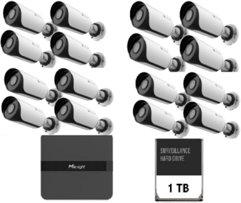 Kit Camera IP Bullet MILESIGHT TECHNOLOGY MS-C2964-UPD 2MP Lentila 2.8mm IR 30m + NVR MS-N5016-PE 
