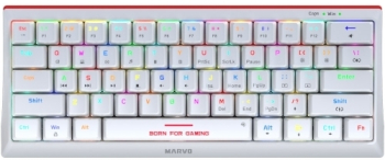 Tastatura Marvo KG962GWH Rainbow LED USB White 
