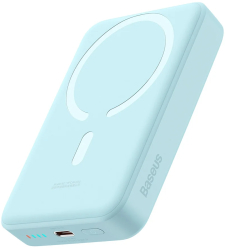 Acumulator extern Baseus Magnetic Mini Wireless Fast Charge 10000mAh 30W albastru + cablu USB-C 30cm 