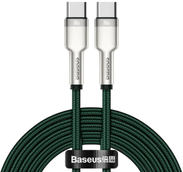 Cablu Baseus Cafule Series Metal USB-C la USB-C 100W 2m Alb 