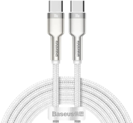 Cablu Baseus Cafule USB-C Seria Metal 100W 1m alb 
