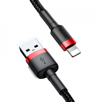 Cablu Baseus Cafule USB Lightning 2.4A 1m rosu+negru