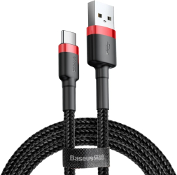 Cablu Baseus Cafule USB USB-C 2A 2m rosu+negru 