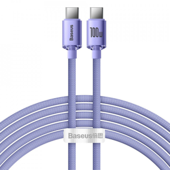 Cablu Baseus Crystal Shine Fast Charge USB-C 100W 1.2m violet 