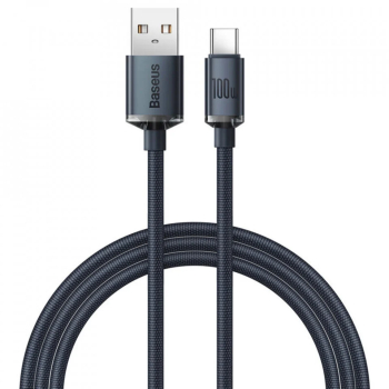 Cablu Baseus Crystal Shine Fast Charge USB USB-C 100W 2m negru 