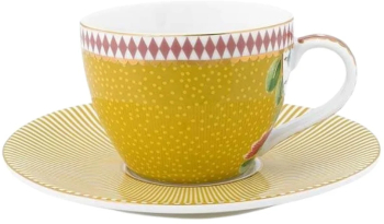 Cana cappuccino cu farfurioara colectia La Majorelle Yellow 280 ml Pip Studio 