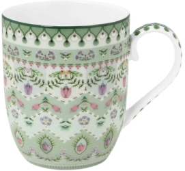 Cana din portelan colectia Lily and Lotus Light Green 145 ml Pip Studio 