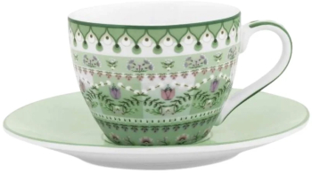 Cana espresso cu farfurioara colectia Lily and Lotus Light Green 120 ml Pip Studio 