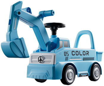 Excavator Manual pentru copii Flippy 3 ani Sport Claxon Cutie Depozitare Lumini Scaun 62x26x47 cm Albastru 
