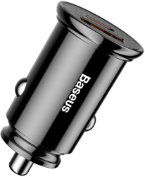 Incarcator auto Baseus Circular 30W 1xUSB 1xUSB-C 5A Negru 