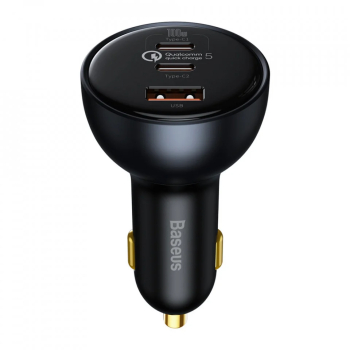 Incarcator auto Baseus QualcommA® Quick Charge&trade 5 Multi-Port Fast Charger 3A 160W 2x USB-C 1x USB-A cablu USB-C inclus Gri 