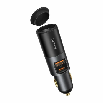 Incarcator auto Baseus Share Together 1xUSB 1xUSB-C cu port de expansiune pentru bricheta 120W Quick Charge Negru 
