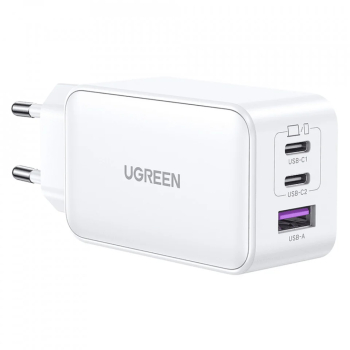 Incarcator de retea UGREEN Nexode 65W 2x USB-C 1x USB-A Fast Charger Alb 