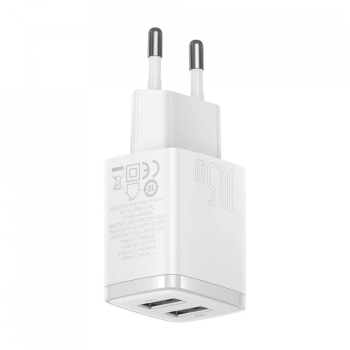Incarcator retea Baseus Compact 2U 10.5W Alb 