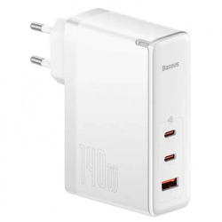 Incarcator retea Baseus GaN5 Pro Fast Charge 140W Alb + Cablu USB-C 240W 1m Alb 