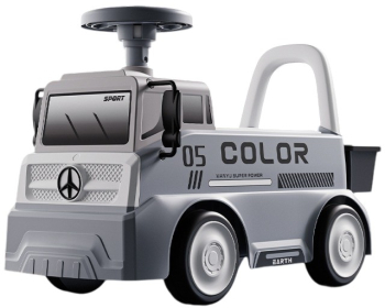 Masinuta pentru copii Flippy 3 ani Model Camion Sport Claxon Cutie Depozitare 62x26x40 cm Gri 