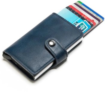 Portofel RFID iUni P2 10 carduri Albastru 