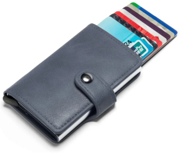 Portofel RFID iUni P2 10 carduri Bleumarin