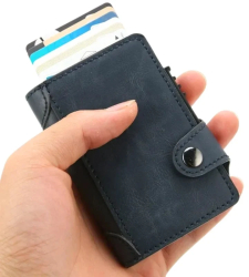 Portofel RFID iUni P4 10 carduri Bleumarin