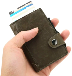 Portofel RFID iUni P4 10 carduri Brun inchis 